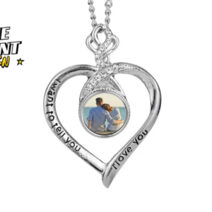 heart button necklace